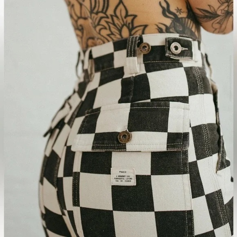 P&Co Service Fatigue Pants - Faded Checkerboard - Picture 3 of 7